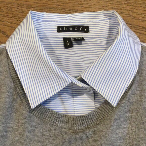 Theory 'Deverlyn' Cashmere/Cotton Layered Look Sweater - Picture 7 of 10